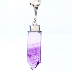 Natural Fluorite Pendant with 925 Silver